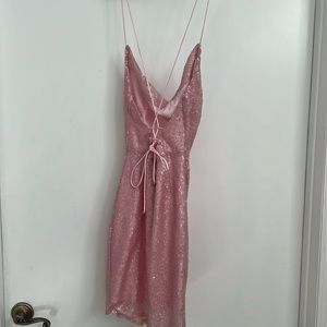 BOND GIRL DRESS BABY PINK in small (HELLO MOLLY)